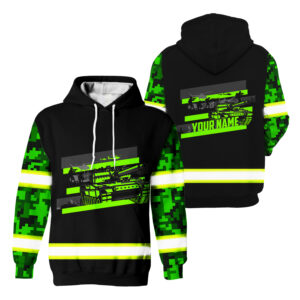 Custom Name Camo & Flag Reflective Hi Vis Hoodie Tank Safety Wear