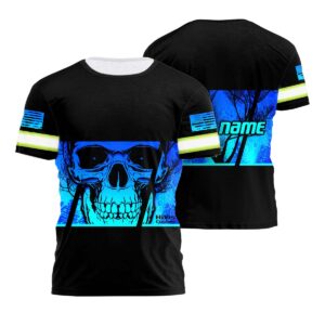 High Visibility Shirt Reflective Bold Skull Workwear Custom Name