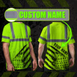 Customized-Green-Hi-Vis-Tshirt-with-Reflective-Tape-Class-3-Black-US-Flag-Safety-Workwear-3