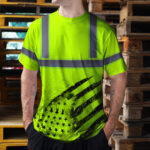 Customized-Green-Hi-Vis-Tshirt-with-Reflective-Tape-Class-3-Black-US-Flag-Safety-Workwear-7