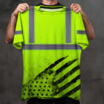 Customized-Green-Hi-Vis-Tshirt-with-Reflective-Tape-Class-3-Black-US-Flag-Safety-Workwear-9