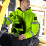 Hi Vis Hoodie Reflective Tapes Green Neon Skull Custom Name Safety Workwear 5