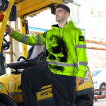 Hi Vis Hoodie Reflective Tapes Green Neon Skull Custom Name Safety Workwear 8