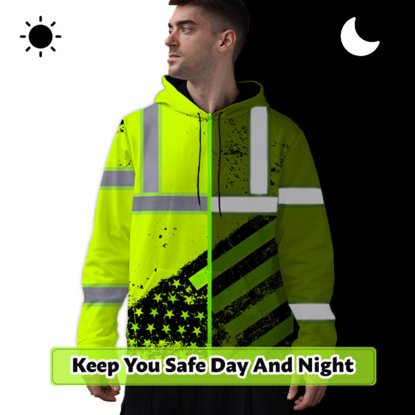 Hi-Vis-Hoodie-Reflective-Tapes-Yellow-Neon-USA-Flag-Safety-Workwear-2