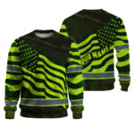 Hi Vis Long Sleeve Reflective Independence USA Flag Custom Name Safety 1