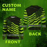 Hi Vis Long Sleeve Reflective Independence USA Flag Custom Name Safety 2