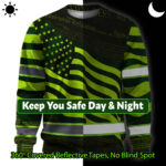 Hi Vis Long Sleeve Reflective Independence USA Flag Custom Name Safety 3
