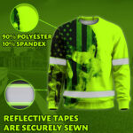 Hi Vis Long Sleeve Shirt Reflective Green Black Skull Custom Name 4