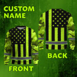 Hi Vis Long Sleeve Shirts Reflective Green US Camo Flag Safety 2