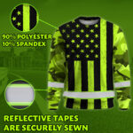 Hi Vis Long Sleeve Shirts Reflective Green US Camo Flag Safety 4