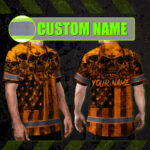 Hi-Vis-Shirt-Reflective-Orange-Skull-US-Flag-Custom-Name-Safety-2