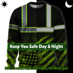 High Visibility Reflective US Flag Custom Name Long Sleeve Safety Workwear 3