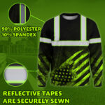 High Visibility Reflective US Flag Custom Name Long Sleeve Safety Workwear 4
