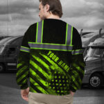 High Visibility Reflective US Flag Custom Name Long Sleeve Safety Workwear 6
