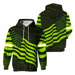 Reflective American Flag Hi Vis Hoodies for Worksite Safety