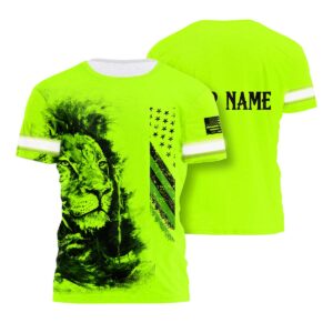 Customized Safety Hi Vis Lion Reflective Tshirt USA Flag Work Gear Clothing