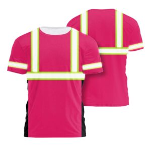 Pink High Vis Shirt Reflective Construction Stylish Safety Workwear for Women
