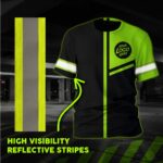 hi-vis-shirt-uniform-reflective-black-green-neon-custom-name-and-logo-reflective-line