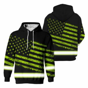 Reflective American Flag Hi-Vis Hoodies for Jobsite Safety Clothing Wear