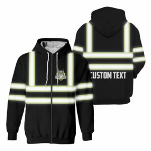 Reflective Green Orange Black Hi Vis Safety Hoodie Work Clothing Class 3