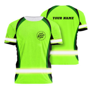 High Visibility Shirt Reflective Green T Shirt Uniforms Worker Safety