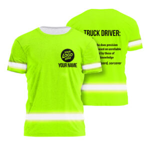 Hi Vis Shirt Truck Driver Definition Custom Name and Logo Safety Workwear