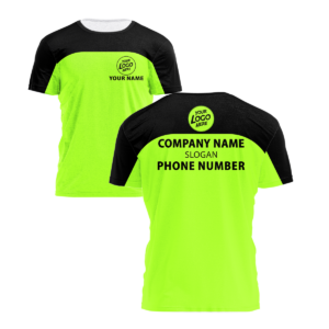 Hi Vis Shirt Green Company Uniform Custom Name And Logo Safety Workwear
