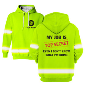 Safety Shirt My Job Is Top Secret Custom Name and Logo Company Name Safety Workwear