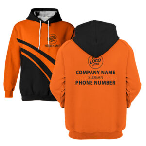 Hi Vis Hoodie Black Strips And Yellow Custom Name and Logo Company Name Safety Workwear
