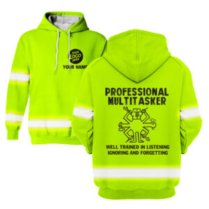 Hi Vis Hoodie Professional Multitaskes Custom Name and Logo Company Name Safety Workwear