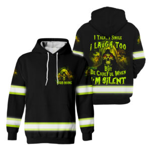 Hi Vis Hoodie Skull I'm Silent Custom Name and Logo Company Name Safety Workwear