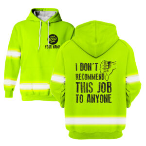Hi Vis Hoodie This Job Construction Worker Hoodie Custom Name and Logo Company Name Safety Workwear