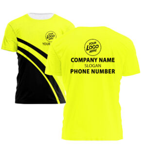 Hi Vis Shirt Black And Yellow Black Stripes Custom Name and Logo Safety Workwear Uniform