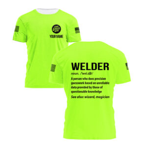 Hi Vis Shirt Definition Welder, Custom Name Logo Safety Workwear Welding For Welders Construction Workers