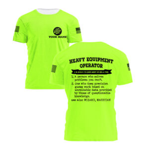 Hi Vis Shirt Heavy Equipment Operator Definition, Custom Name Logo Safety Workwear For Construction