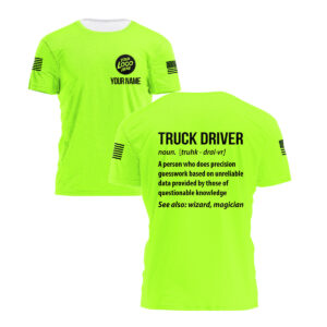 Hi Vis Shirt Truck Driver Definition, Custom Name Logo Safety Workwear For Construction