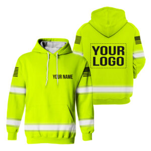 I'm Not Feeling Very Worky Today Green - Hi Vis Hoodie Construction Worker Custom Name Safety