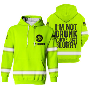 Hi Vis Hoodie You're Just Yellow Custom Name Logo Company Safety Workwear Reflective Long Sleeve For Construction Worker