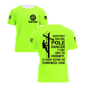 Hi Vis Shirt Custom Name Logo Company Safety Workwear Reflective Short Sleeve Tshirt For Construction, Hi Vis Shirts Funny