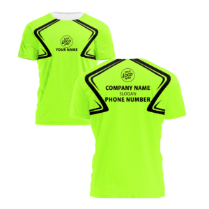 Hi Vis Shirt Green Custom Name Logo Company Safety Workwear Reflective Short Sleeve Tshirt For Construction Worker