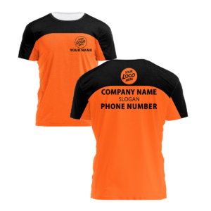 Hi Vis Work Shirt Orange And Black Custom Name Logo Company Safety Workwear