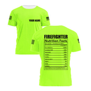 Hi Vis Shirt Firefighter Custom Name Logo Company Safety Workwear Reflective Short Sleeve Tshirt For Firefighter