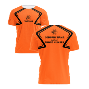 Hi Vis Shirt Orange Custom Name Logo Company Safety Workwear Reflective Short Sleeve Tshirt For Construction Worker