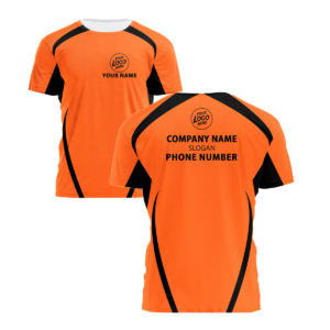 Hi Vis Shirt Orange Stripes Custom Name Logo Company Safety Workwear Reflective Short Sleeve Tshirt For Construction Worker