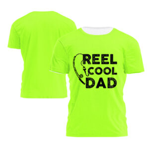 Hi Vis T Shirt Reel Cool Dad Safety Workwear Reflective Short Sleeve Tshirt For Fishing Lover