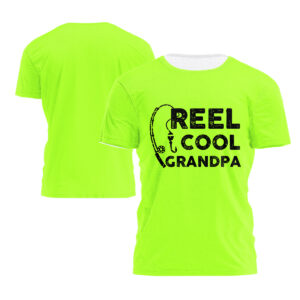 Hi Vis Shirt Reel Cool Grandpa Safety Workwear Reflective Short Sleeve Tshirt For Fishing Lover
