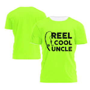 Hi Vis Shirt Reel Cool Uncle Safety Workwear Reflective Short Sleeve Tshirt For Fishing Lover