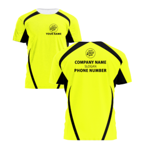 Hi Vis Shirt Yellow Custom Name Logo Company Safety Workwear Reflective Short Sleeve Tshirt For Construction