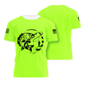 Hi Vis Shirt Bluegill Fishing American Flag Safety Workwear Reflective Short Sleeve Shirt For Fishing Lover