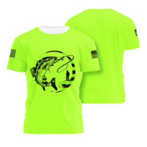 Hi Vis Shirt Trout Fishing Safety Workwear Reflective Short Sleeve Tshirt For Construction Worker